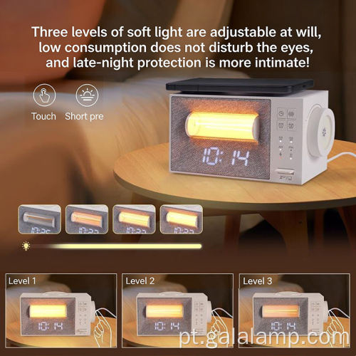 Lâmpada de cabeceira magnética de carregamento sem fio